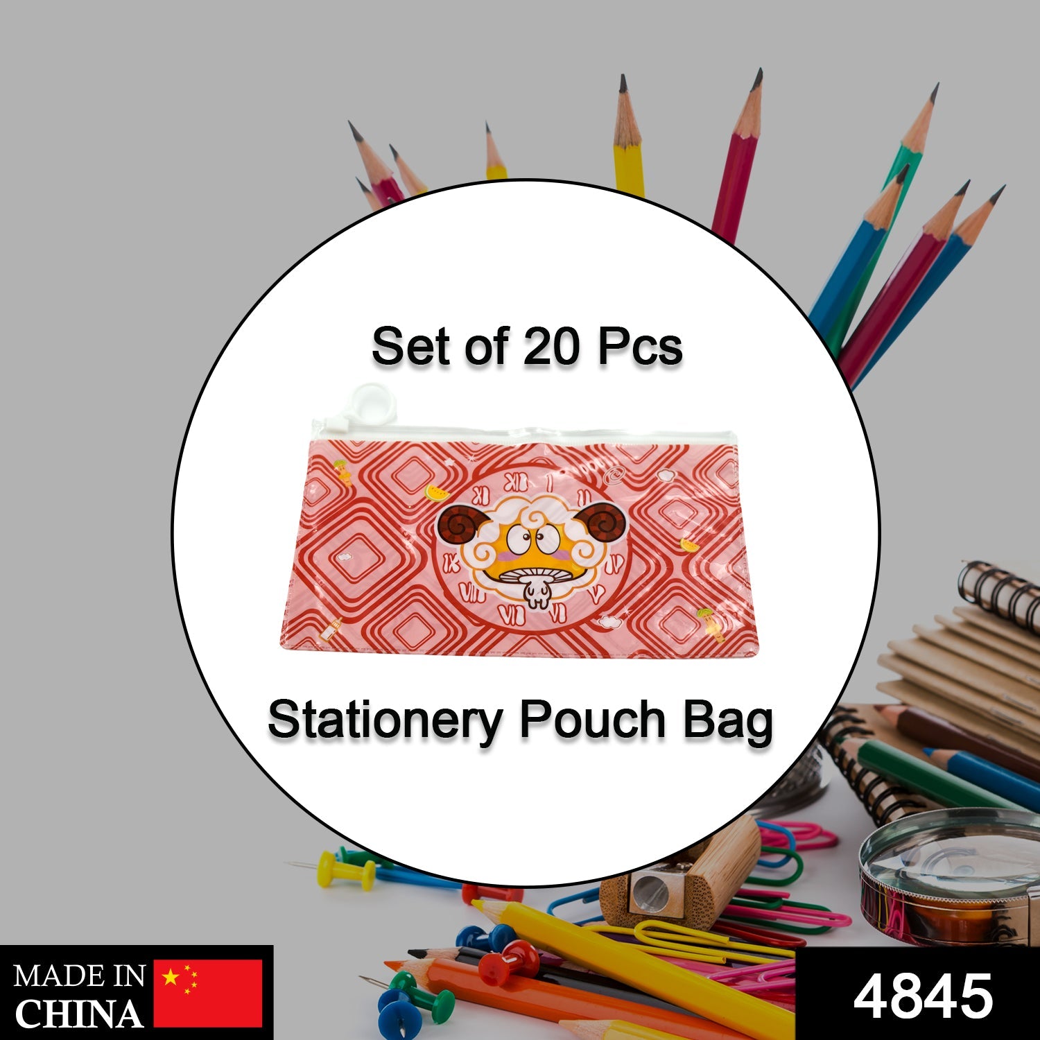 4845 20 Pc Red Printed Pouch For Carrying Stationary Stuffs And All By The Students. DeoDap 4845 20 Pc Red Printed Pouch For Carrying Stationary Stuffs And All By The Students. DeoDap